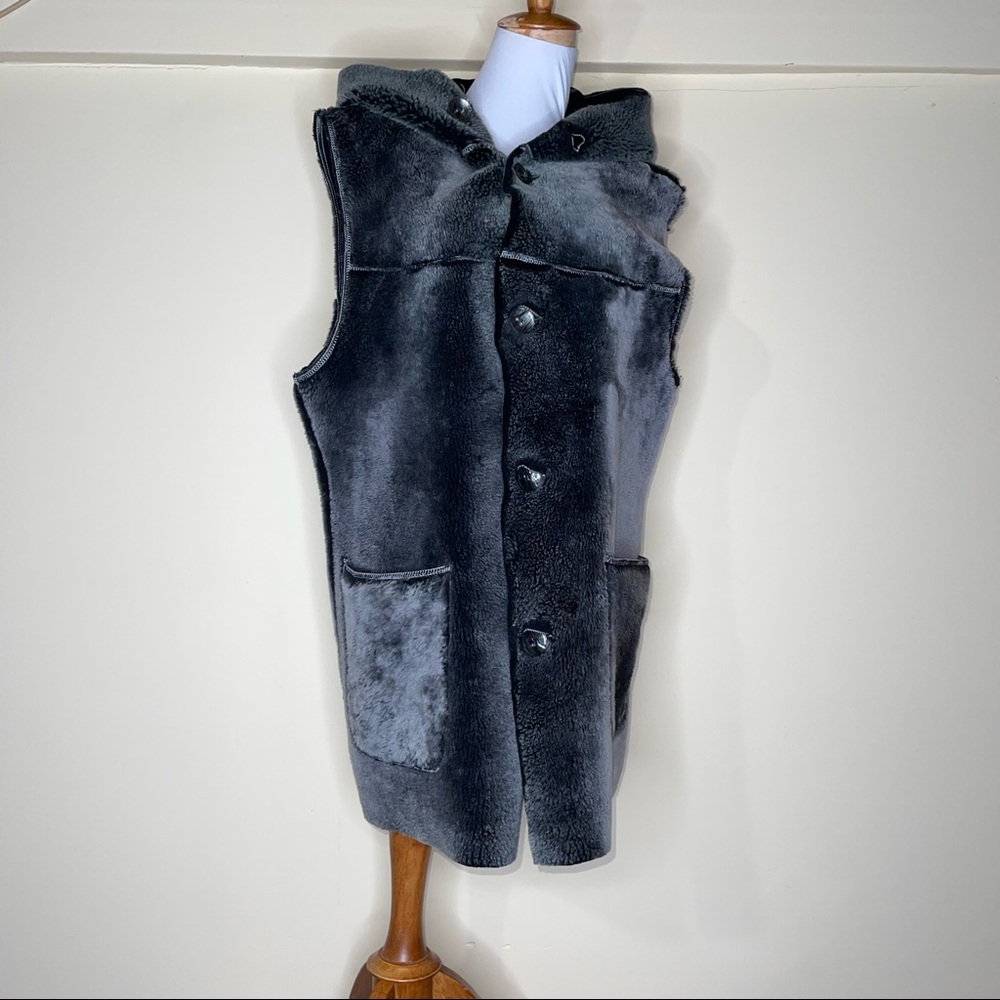 Reversible Real Shearling Fur Coat Vest M/L